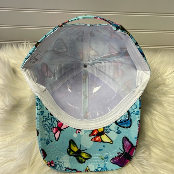 Butterfly 🦋 Turquoise with Multicolored Butterflies Baseball Cap - Picture 9 of 12